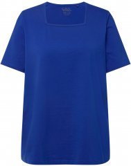 Ulla Popken Essential Square Neck Stretch Tee Cobalt Blue