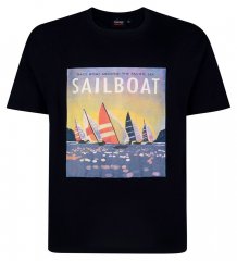 Espionage T459 Sailboat Painettu T-paita tummansininen