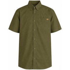 Motley Denim Zagreb Lyhythihainen Kauluspaita Tumma khaki