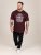 D555 Baldwin Grumpy Old Man Club Print Crew Neck T-shirt Burgundy/ Black Twist - T-paidat - Isot T-paidat 2XL – 14XL