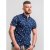 D555 Davian Hawaii Shirt Navy - Kauluspaidat - Miesten isot kauluspaidat 2XL – 8XL