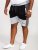 D555 Kirton Couture Elasticated Waistband Shorts Black/Charcoal - Collegehousut ja collegeshortsit - Miesten Isot collegehousut ja collegeshortsit
