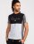 D555 Felix Couture Crew Neck Cut And Sew T-Shirt Black/Charcoal - T-paidat - Isot T-paidat 2XL – 14XL