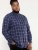 D555 Townsville Check Button Down Collar Shirt Navy - Kauluspaidat - Miesten isot kauluspaidat 2XL – 8XL