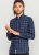 D555 Dovercourt Flannel Check Shirt Blue and Black - Kauluspaidat - Miesten isot kauluspaidat 2XL – 8XL