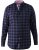 D555 Dovercourt Flannel Check Shirt Blue and Black - Kauluspaidat - Miesten isot kauluspaidat 2XL – 8XL