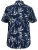 D555 FINLEY Hawaiian AO Print Shirt Navy - Kauluspaidat - Miesten isot kauluspaidat 2XL – 8XL