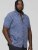 D555 KYLE S/S Micro AO Print Shirt Blue - Kauluspaidat - Miesten isot kauluspaidat 2XL – 8XL