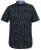 D555 BEAU S/S AO Leaf Print Shirt Navy - Kauluspaidat - Miesten isot kauluspaidat 2XL – 8XL