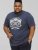 D555 COOK Trio Of Skulls Printed Crew Neck T-Shirt Slate Blue - T-paidat - Isot T-paidat 2XL – 14XL