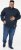 D555 SWANN Quarter Neck Sweatshirt With Quilted Top Panel Navy - Hupparit ja collegepaidat - Miesten hupparit ja collegepaidat isot koot