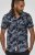 D555 Truro Hawaiian AOP Short Sleeve Button Down Collar Shirt Navy - Kauluspaidat - Miesten isot kauluspaidat 2XL – 8XL