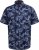 D555 Truro Hawaiian AOP Short Sleeve Button Down Collar Shirt Navy - Kauluspaidat - Miesten isot kauluspaidat 2XL – 8XL