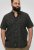 D555 Matlock Short Sleeve AOP Shirt With Hidden Button Down Black - Kauluspaidat - Miesten isot kauluspaidat 2XL – 8XL