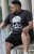 D555 Hucknall Skull Monochrome Printed Crew Neck T-shirt Washed Black - T-paidat - Isot T-paidat 2XL – 14XL