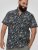 D555 Worthing Surf AOP Short Sleeve Button Down Collar Shirt Navy - Kauluspaidat - Miesten isot kauluspaidat 2XL – 8XL