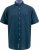 D555 Pontefract Jacquard Linen Mix Short Sleeve Shirt With Button Down Navy - Kauluspaidat - Miesten isot kauluspaidat 2XL – 8XL