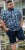D555 Halifax AOP Hawaiian Print Short Sleeve Polo Blue - T-paidat - Isot T-paidat 2XL – 14XL