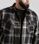 D555 Falkirk Long Sleeve Heavy Shacket Overshirt Black/Grey TALL SIZES - Kauluspaidat - Miesten isot kauluspaidat 2XL – 8XL