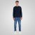 Double Outfitters MTOP-1141 Collegepaita Tummansininen - Hupparit ja collegepaidat - Miesten hupparit ja collegepaidat isot koot