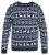 North Latitude 63144 Fjell Reindeer Knit Tummansininen - Hupparit ja collegepaidat - Miesten hupparit ja collegepaidat isot koot