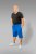 20 Nodi Short Leg Sports Pants in Combed Cotton Jersey Blue - Collegehousut ja collegeshortsit - Miesten Isot collegehousut ja collegeshortsit
