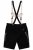 JP1880 Genuine Leather Traditional Lederhosen Shorts Black - Shortsit - Shortsit, isot koot – W40-W60