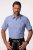 JP1880 Short Sleeve Check Print Traditional Shirt Blue - Kauluspaidat - Miesten isot kauluspaidat 2XL – 8XL