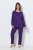 Ulla Popken 812441 Pitkähihainen pyjama pitsillä Kuninkaansininen - Pyjama/Loungewear - 