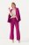Ulla Popken 813306 Leveälahkeiset puvunhousut joustovyötäröllä Magenta - Kangashousut - Naisten plus-size kangashousut