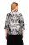 Ulla Popken 816673 Väljä jacquard-bleiseri 3/4-hihoilla Musta - Naisten bleiserit isot koot - Bleiserit naisille plus-koossa