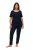 Ulla Popken 821244 Pilkullinen pyjama Tummansininen - Pyjama/Loungewear - 