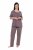 Ulla Popken 821244 Pilkullinen pyjama Ruskea - Pyjama/Loungewear - 