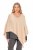 Ulla Popken Knit Pointed Hem Poncho Nature Melange - Naisten hupparit ja collegepaidat isot koot - 