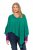 Ulla Popken Knit Pointed Hem Poncho Emerald Green - Naisten hupparit ja collegepaidat isot koot - 