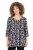 Ulla Popken Snowflake Print 3/4 Sleeve A-Line Tee Black - Painetut T-paidat naisille - 