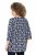 Ulla Popken Snowflake Print 3/4 Sleeve A-Line Tee Navy - Painetut T-paidat naisille - 