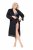Ulla Popken 834837 Kimono-aamutakki pitsillä Musta - Aamutakit & kylpytakit - 