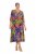 Ulla Popken 841034 Kuviollinen mekko 3/4-hihoilla Tummansininen - Maksimekot - Isojen kokojen maksimekot