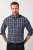 JP1880 Checked Shirt Long Sleeve Kent Collar Anthracite - Kauluspaidat - Miesten isot kauluspaidat 2XL – 8XL