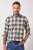 JP1880 Checked Flannel Shirt Long Sleeve Dark Dusty Pink - Kauluspaidat - Miesten isot kauluspaidat 2XL – 8XL