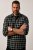 JP1880 Checked Flannel Shirt Long Sleeve Eucalyptus Green - Kauluspaidat - Miesten isot kauluspaidat 2XL – 8XL