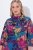 Ulla Popken 843180 Kukkakuvioinen jerseymekko Petrooli - Naisten mekot isot koot - Mekot kaikille koille