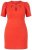 Ulla Popken 845150 Lyhythihainen bodycon-mekko Punainen - Naisten mekot isot koot - Mekot kaikille koille