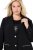 Ulla Popken 845336 Väljä joustava kaksinappinen bleiseri Musta - Naisten bleiserit isot koot - Bleiserit naisille plus-koossa