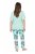Ulla Popken 846971 Kuviollinen pyjama Vaaleanvihreä - Pyjama/Loungewear - 