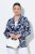 Ulla Popken 847586 Kukkakuvioinen jacquard-bleiseri Tummansininen - Naisten bleiserit isot koot - Bleiserit naisille plus-koossa