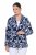 Ulla Popken 847586 Kukkakuvioinen jacquard-bleiseri Tummansininen - Naisten bleiserit isot koot - Bleiserit naisille plus-koossa