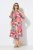 Ulla Popken 848015 Kuviollinen midimekko kiristysnauhalla Roosa - Midimekot - Midimekot isoissa ko'oissa