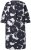 Ulla Popken 848061 Kukkakuvioinen midimekko 3/4-hihoilla Musta - Midimekot - Midimekot isoissa ko'oissa